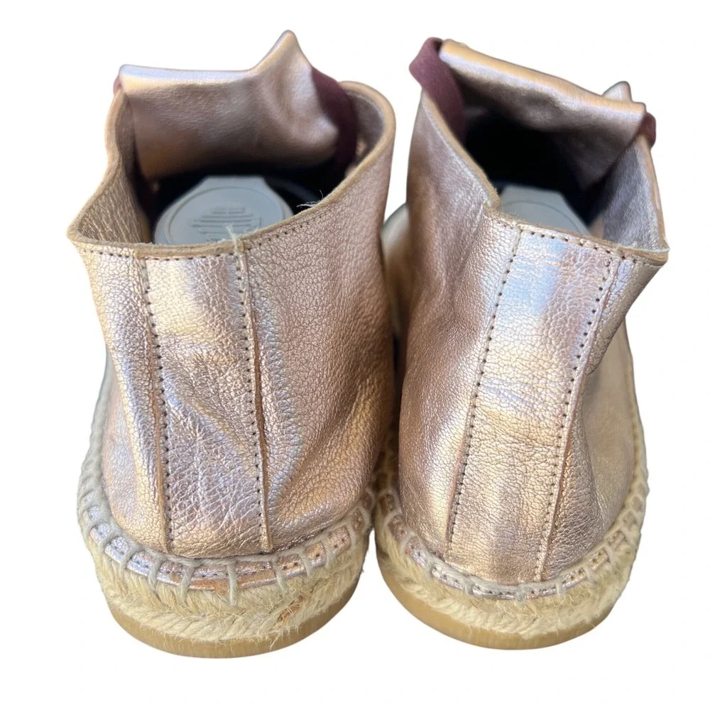 Robert Clergerie Paris Eloise Rose Gold buttery Leather Espadrille size 10 spain